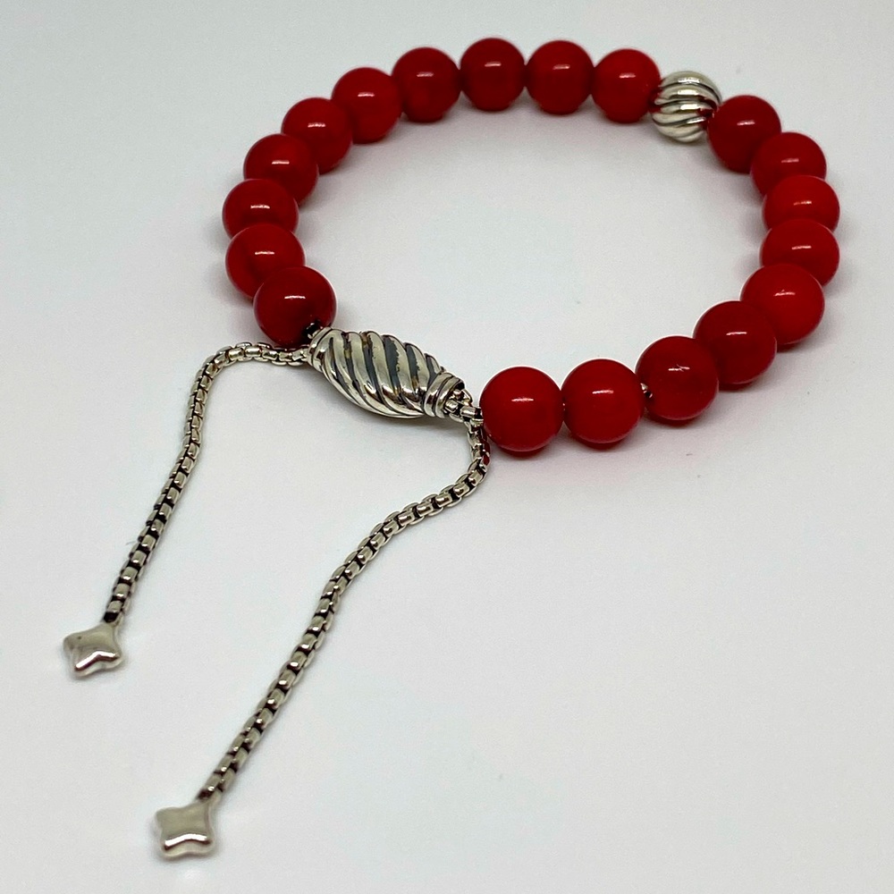 DAVID YURMAN Women's 8mm Coral Spiritual Beads Bracelet with Wave